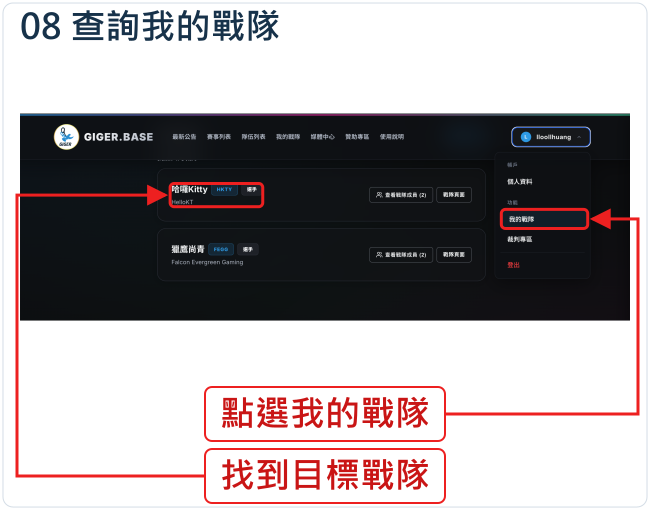 查詢我的戰隊