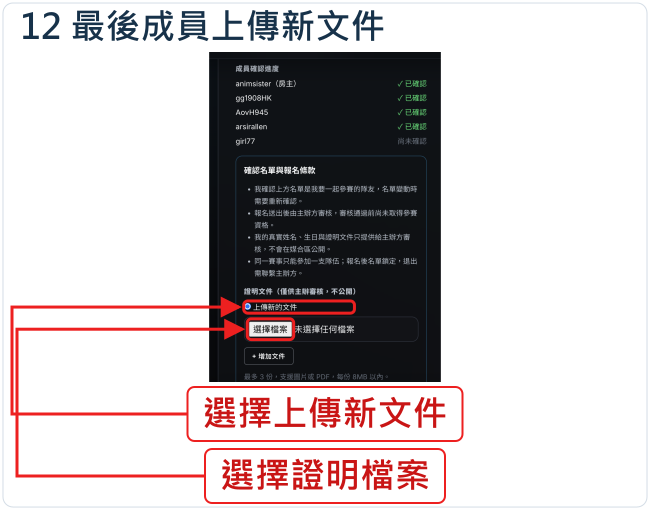最後成員上傳新文件